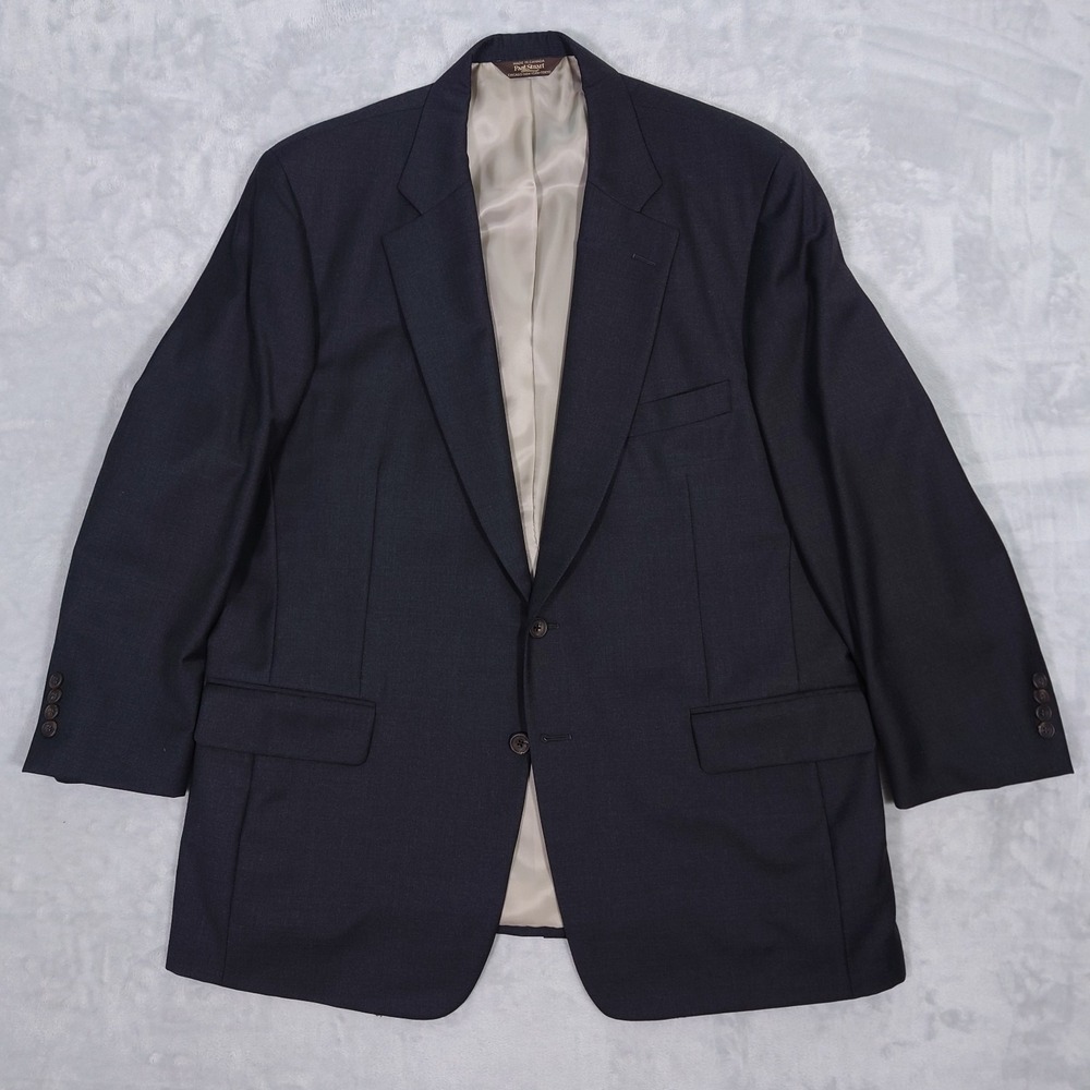 Paul Stuart Blazer II Mens 45R (48) Gray Wool Super 120s Made in Canada Jacket